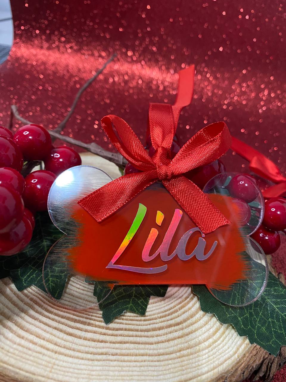 Palla di Natale a Forma d'Osso Personalizzata con Scritta
