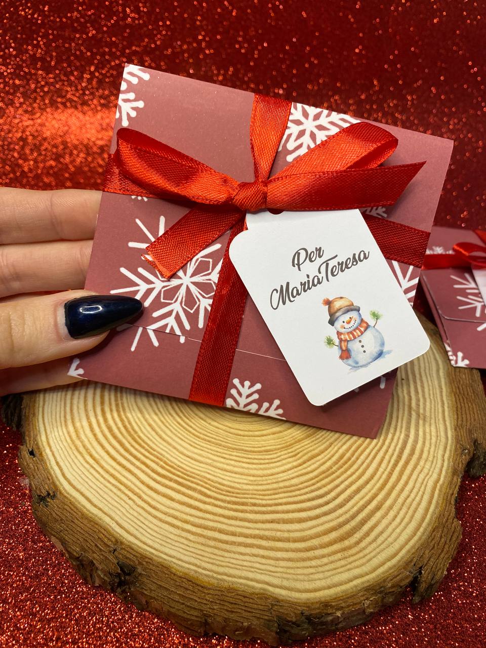Palla di Natale Piatta con Nome