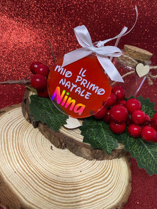 Palla di Natale Piatta " Il mio Primo Natale"