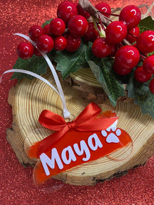 Palla di Natale a Forma d'Osso Personalizzata con Scritta