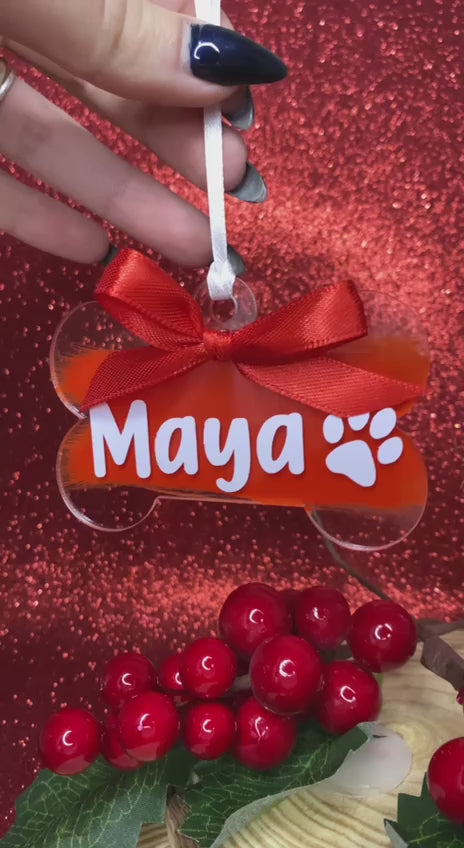 Palla di Natale a Forma d'Osso Personalizzata con Scritta